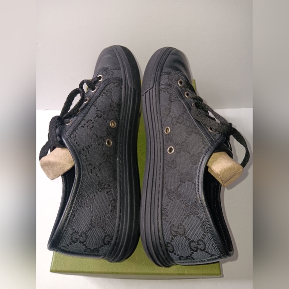 Gucci GG Canvas Low 'Grey Black - Picture 3 of 12